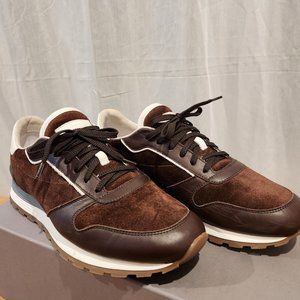 Brunello Cucinelli Brown Leather and Suede Sneakers